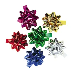 Gwiazdki ozdobne błyszczące - 6 mieszanych kolorów