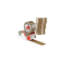 Zestaw 36 szt taśma samoprzylepna PP Standard brązowa + dyspenser ekonomiczny