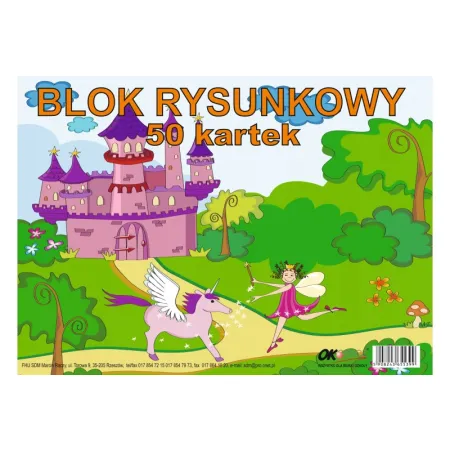 Blok rysunkowy A4 biały 50 kartek